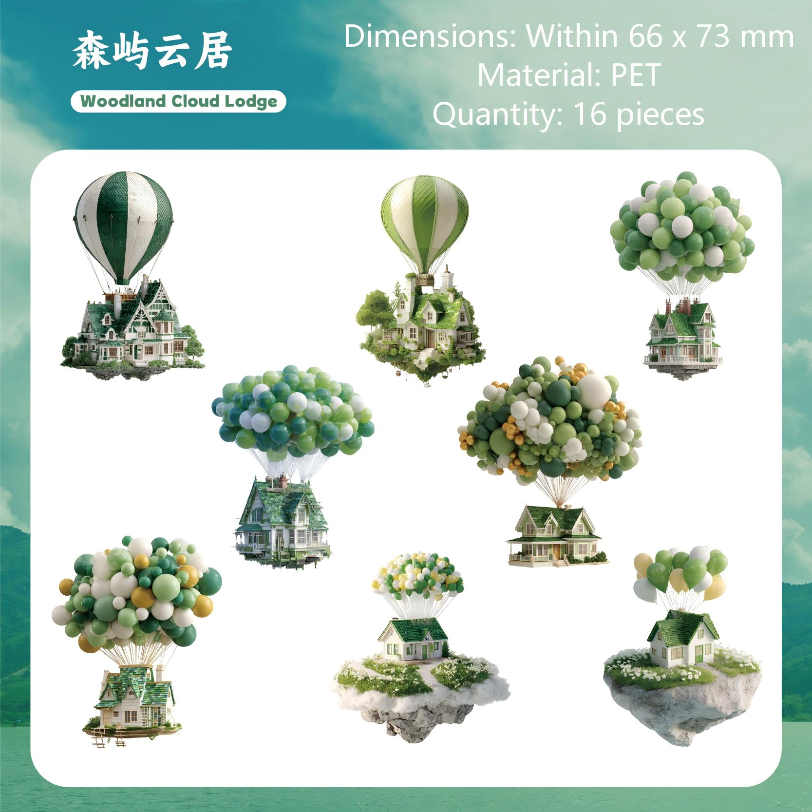 Flying House PET sticker -16Pcs each pack