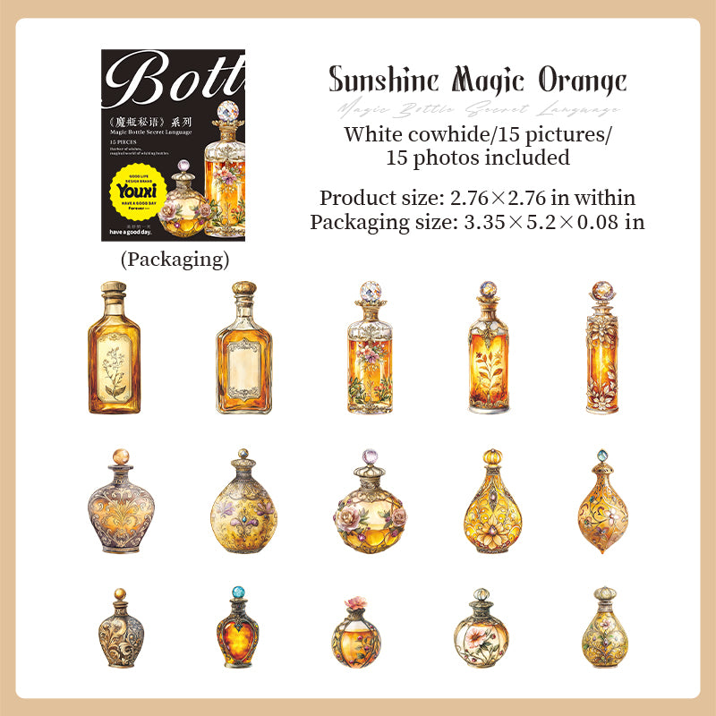 Magic bottle PET sticker -15Pcs each pack