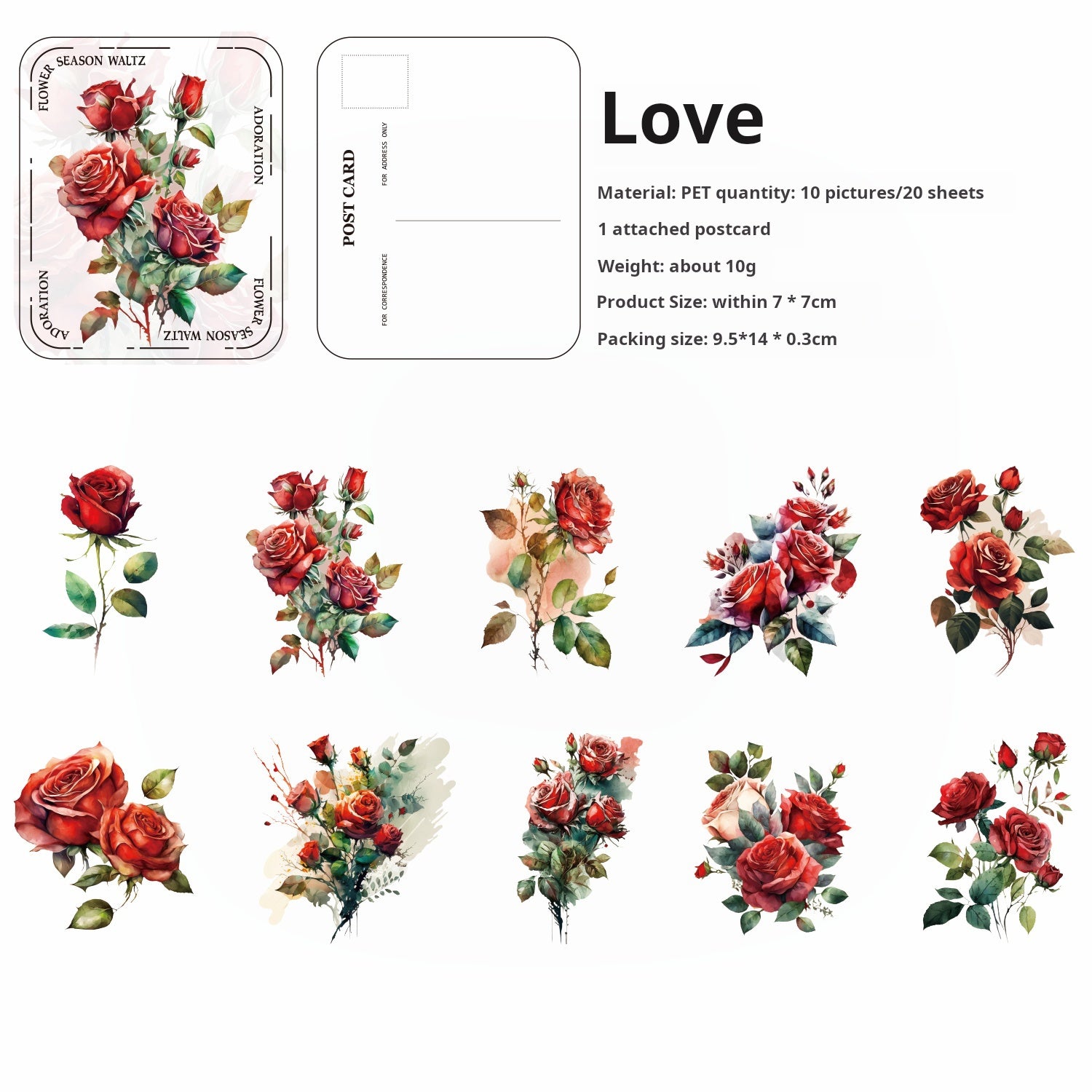 0329 Plant fairy Series PET Sticker -20Pcs each pack