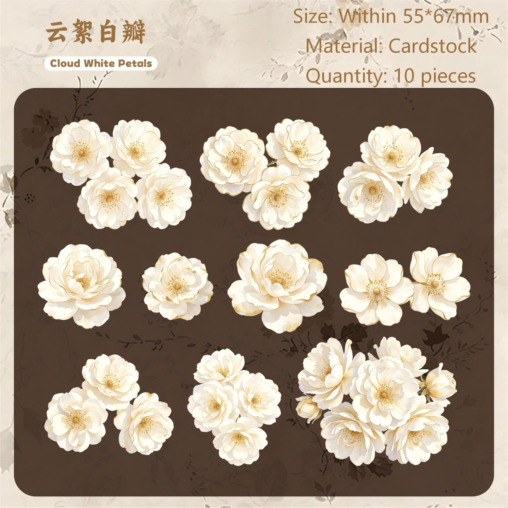 Soft Floral Cardstock Stickers -10Pcs each pack