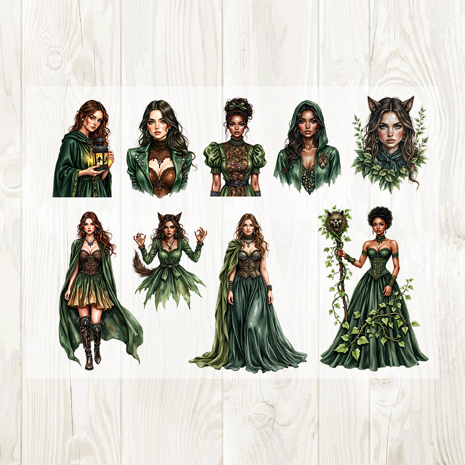 A4 Werewolf Forest matte PET pre-cut large sticker 1 pack 4 sheets