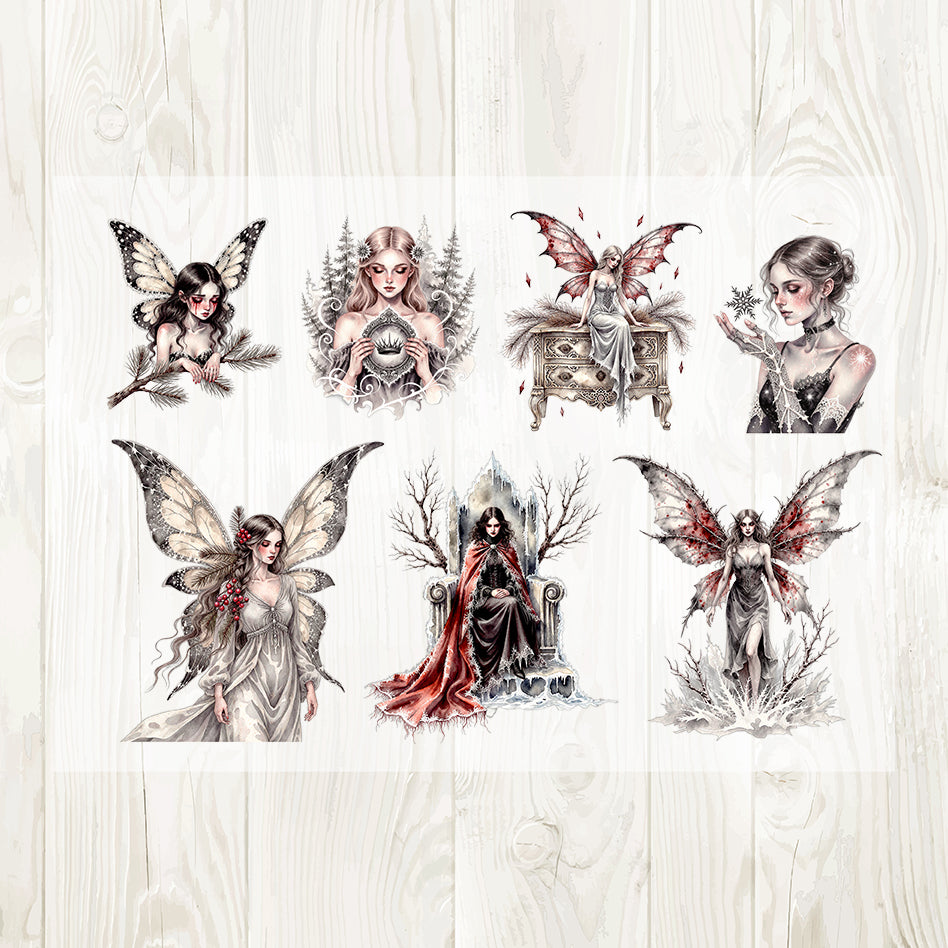 A4 Ice fairy matte PET pre-cut large sticker 1 pack 3 sheets