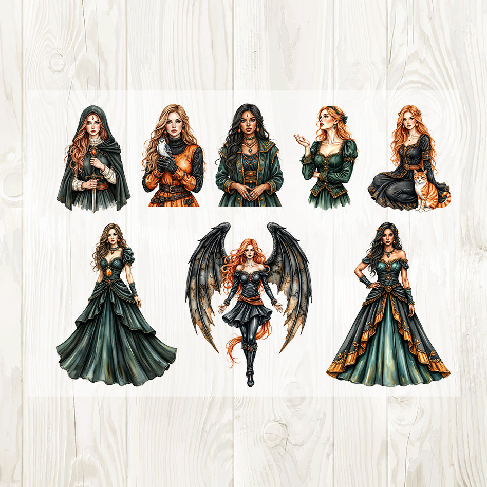 Dragon Queen sticker sheets overlapped