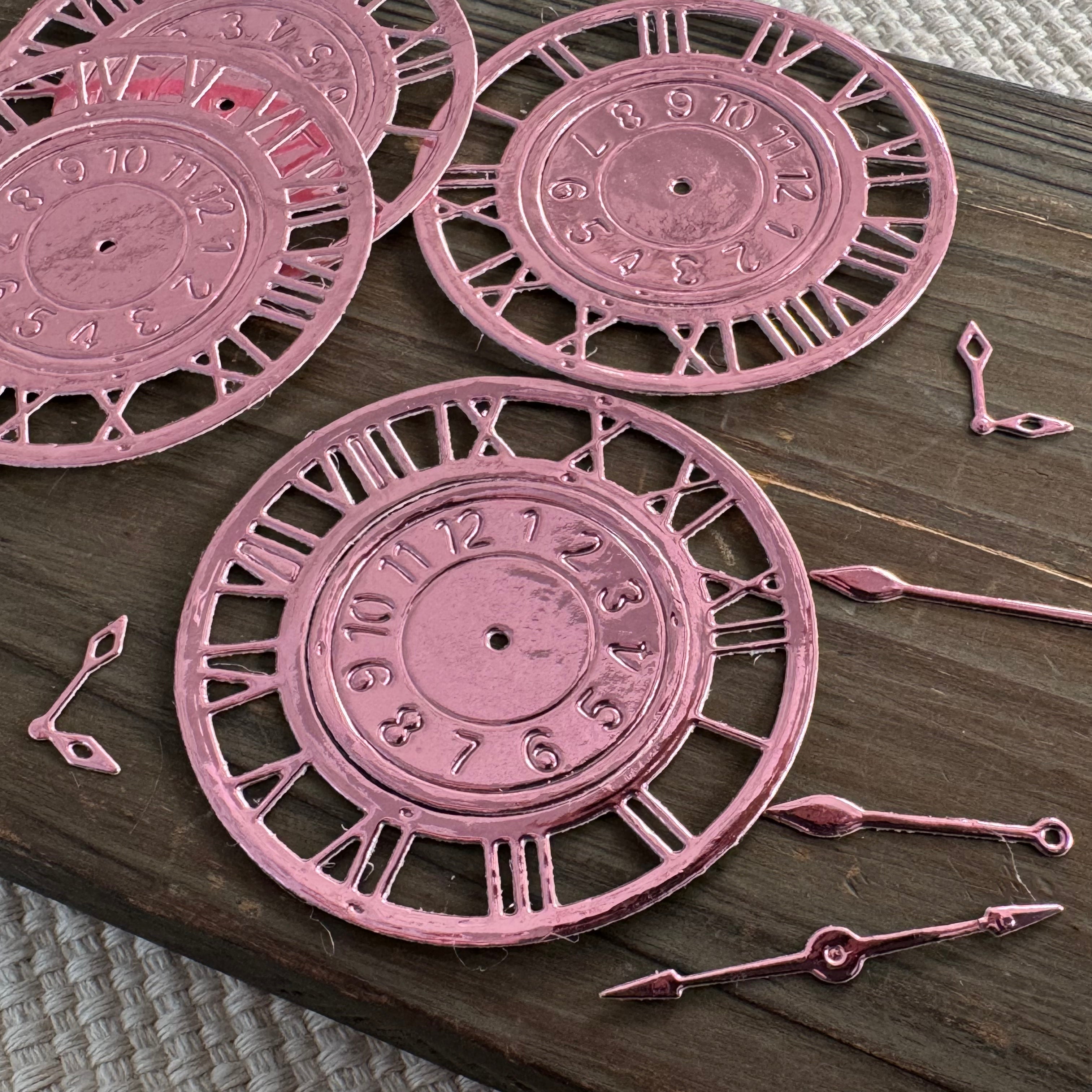 Handmade Clock Die cut Paper (6.1 × 6.1 cm) -4 clocks each pack