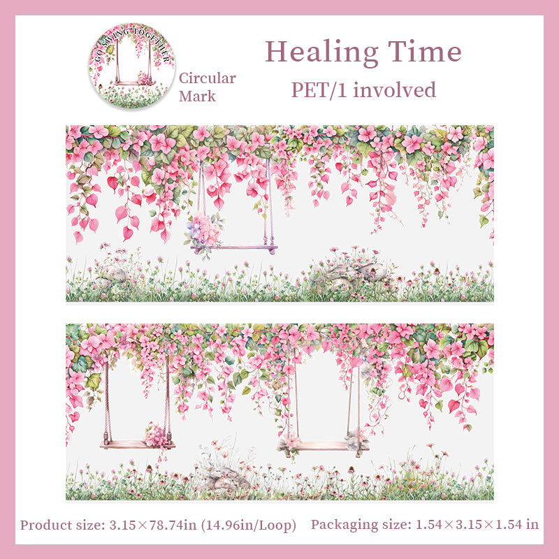 Flowers and Swings PET tape -8CM*2M
