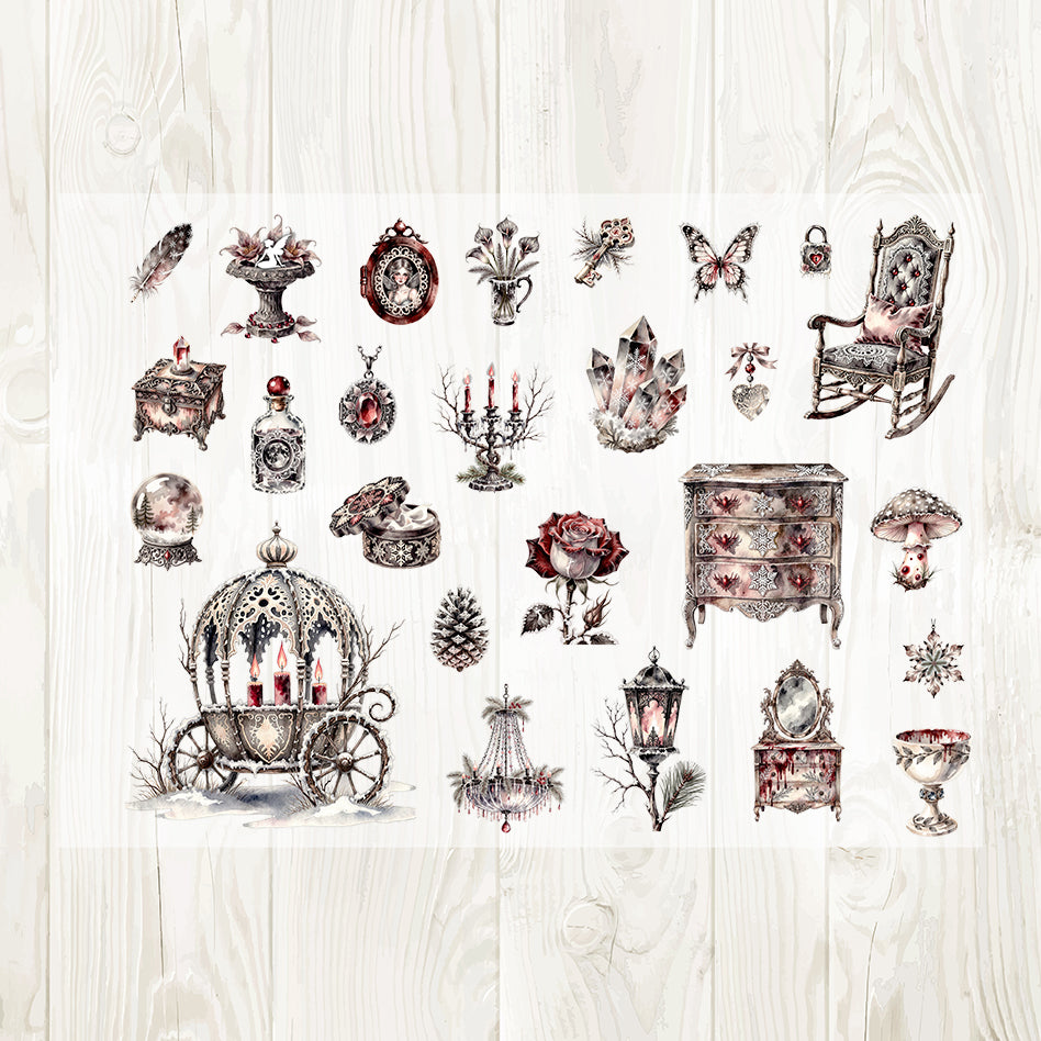 Ice Fairy sticker sheets overlapped