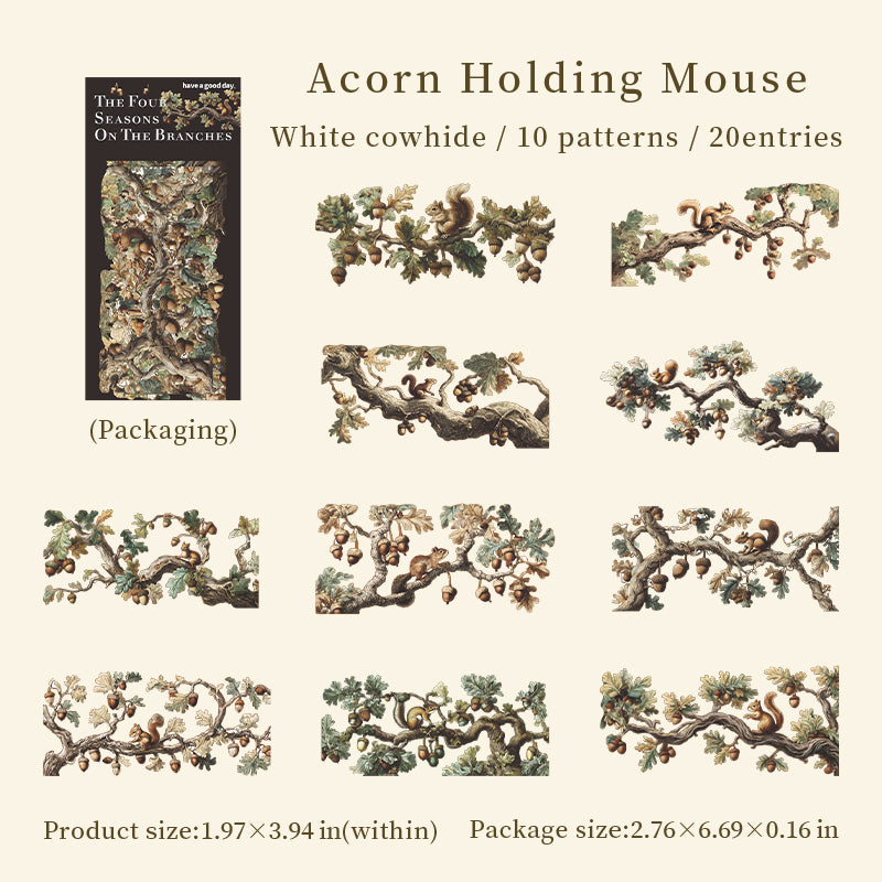 Four seasons on the branches Solid sticker -20Pcs each pack