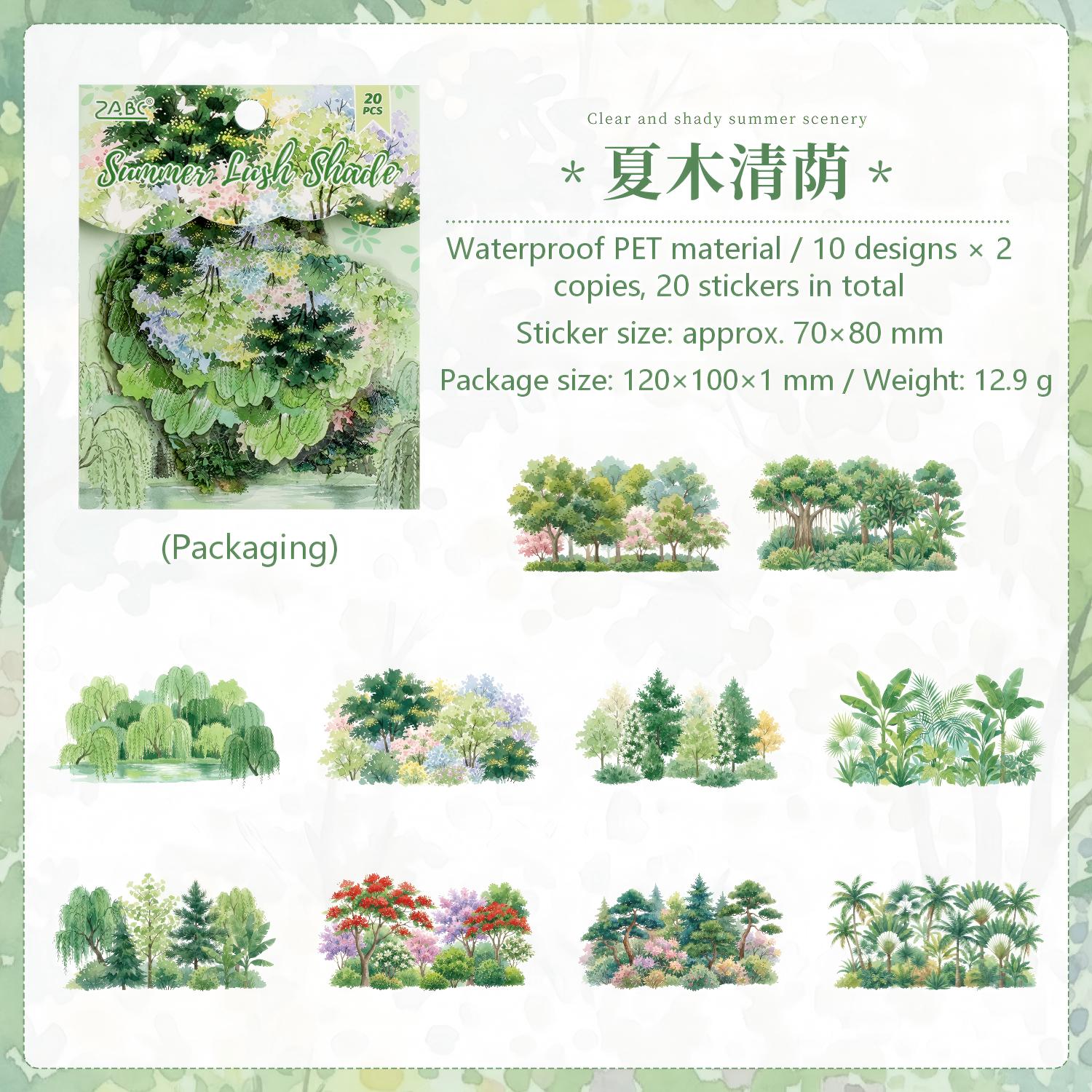 Four Seasons of the Forest PET Stickers -20Pcs each pack