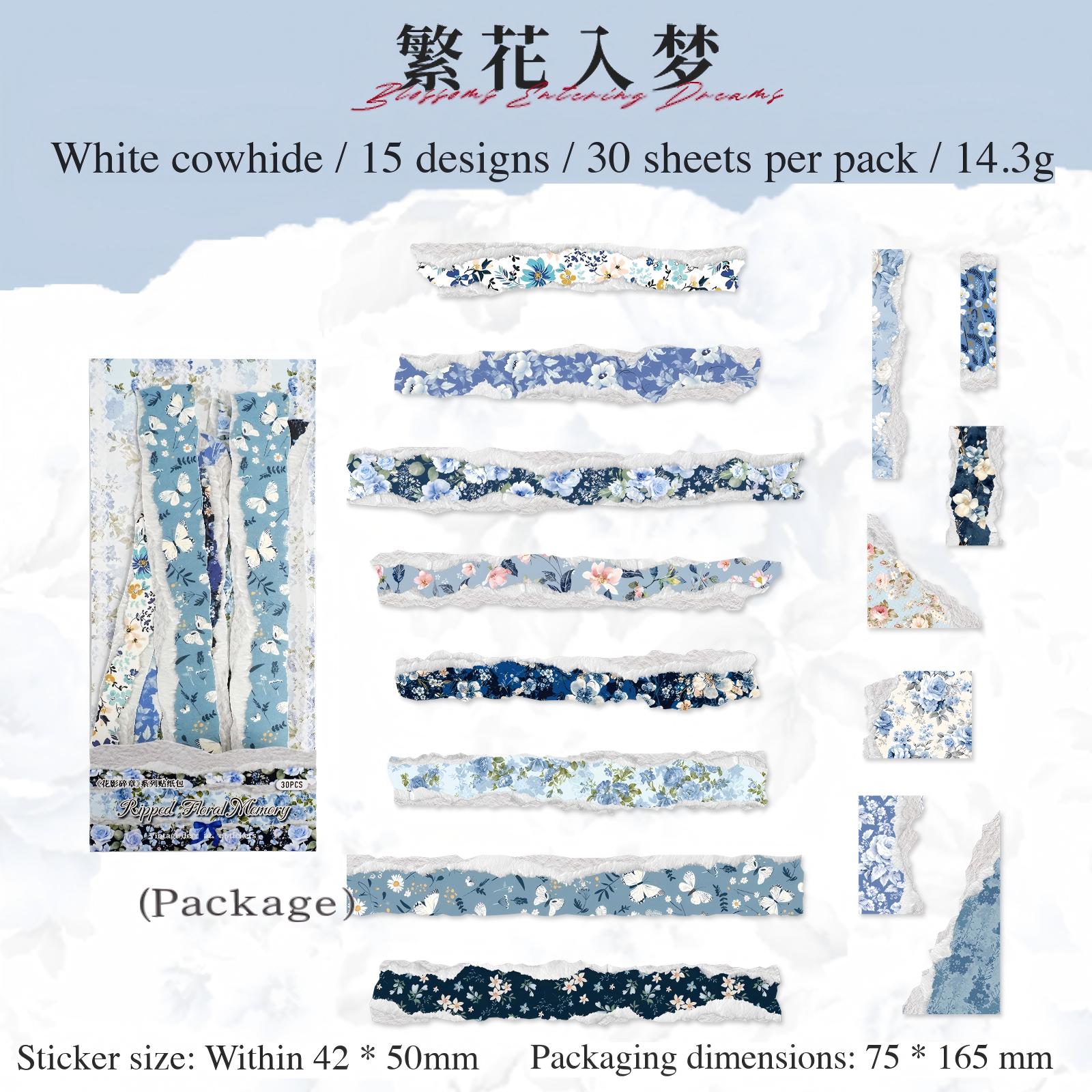 Fragments of Flower Shadows Solid sticker -30Pcs each pack