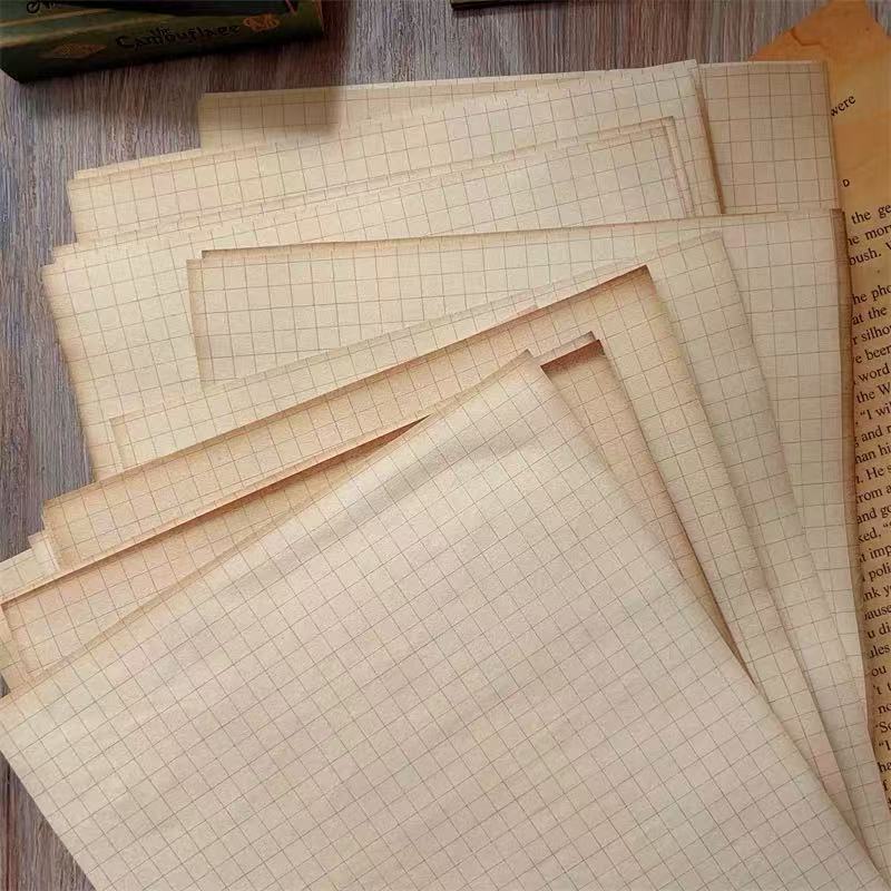 Vintage Grid Letter Paper -8Pcs each pack
