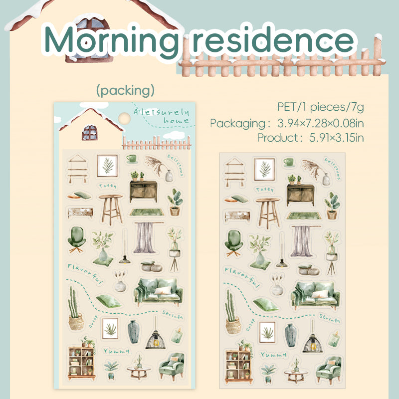 0305 A leisurely home Series Stickers -1Pcs each pack