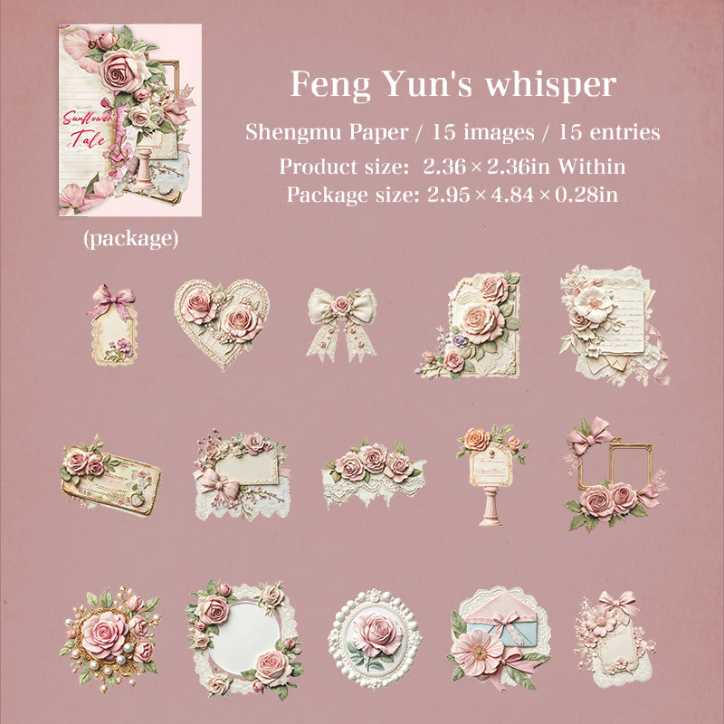 Flower Tales Cardstock Stickers -15Pcs each pack