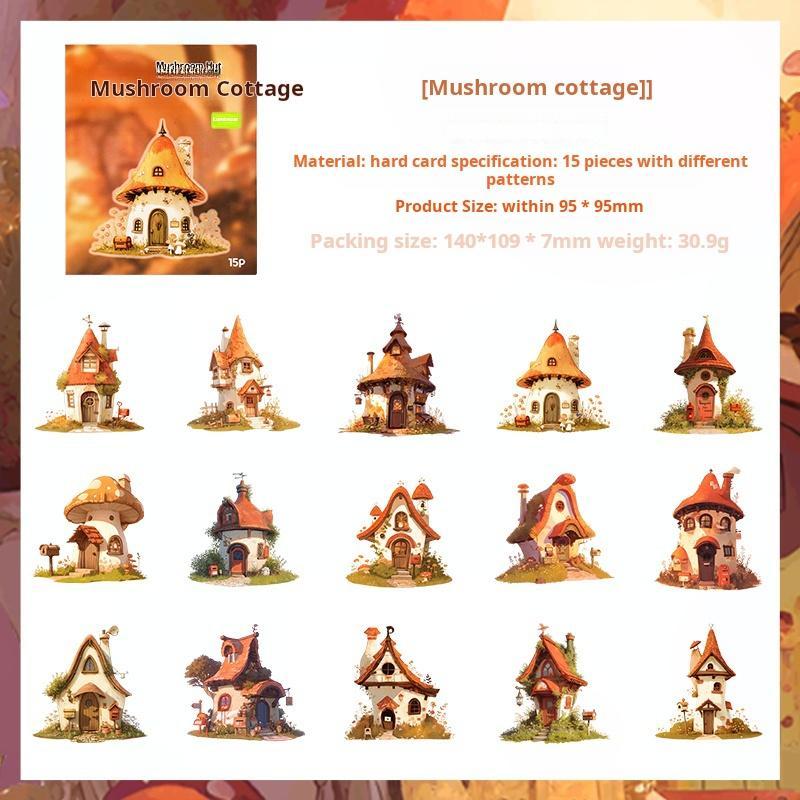 0603 Romantic cabin cardstock sticker -15Pcs each pack