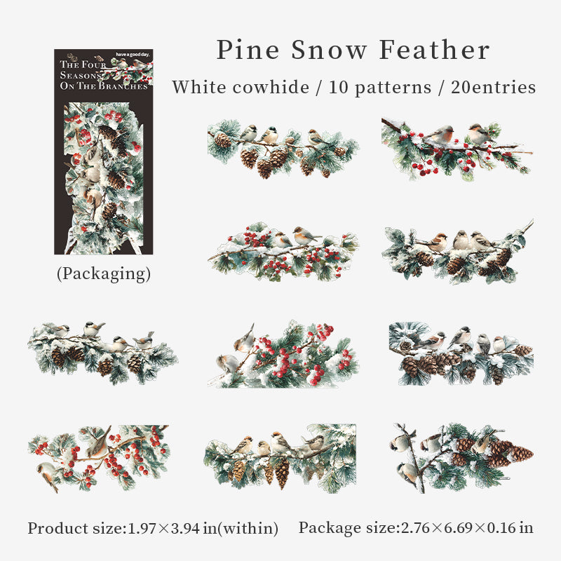 Four seasons on the branches Solid sticker -20Pcs each pack