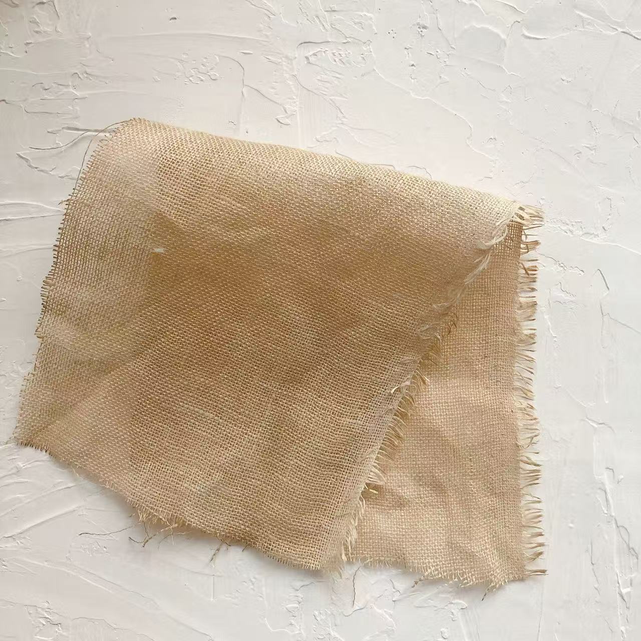 Coffee Dyed Torn Edge Gauze