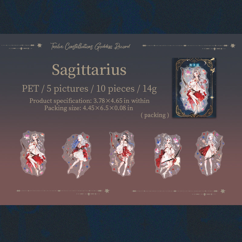 Zodiac PET sticker -10Pcs each pack