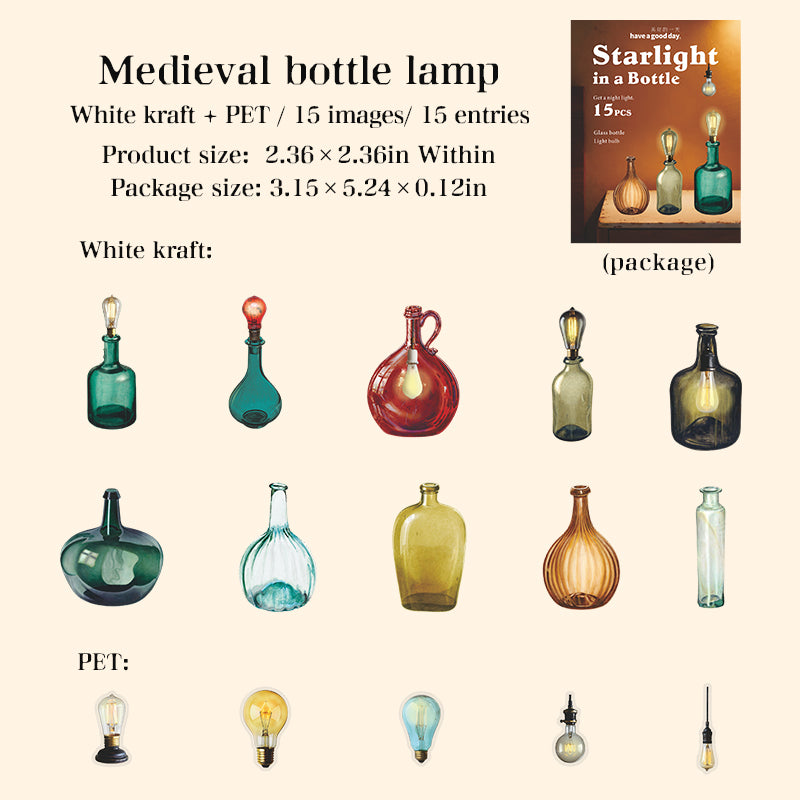 Starlight in a Bottle PET & Solid sticker -15Pcs each pack