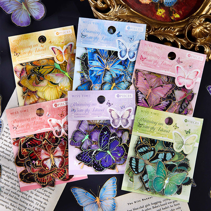 0718 Butterfly PET sticker -30Pcs each pack