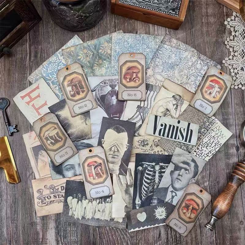 Vintage Dark Grotesque Hand-Dyed Paper -28Pcs each pack