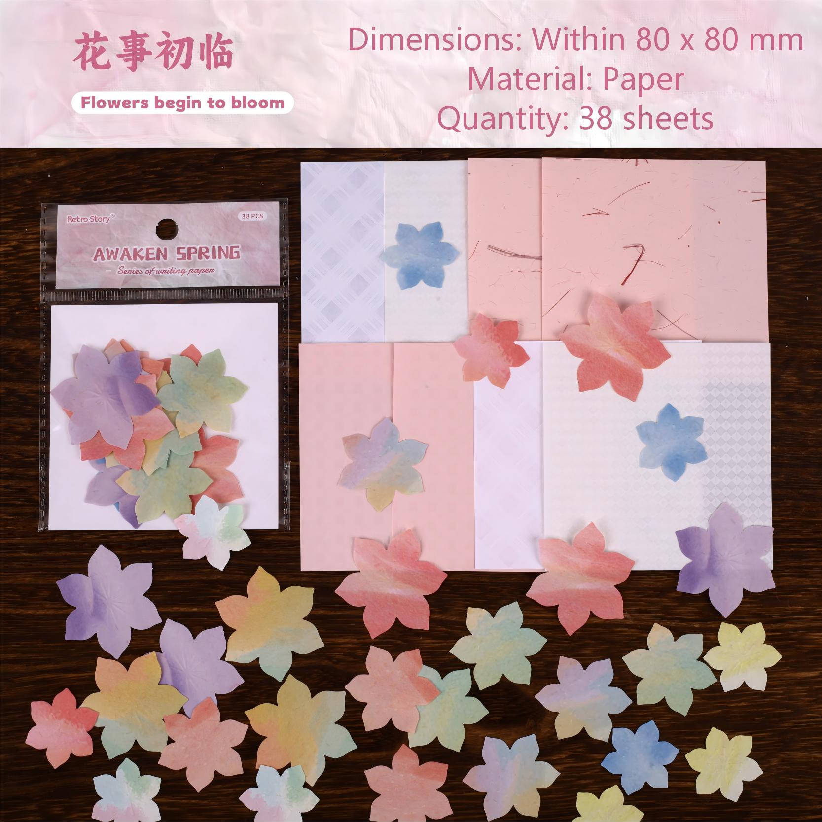 Embossing flowers paper -38Pcs each pack