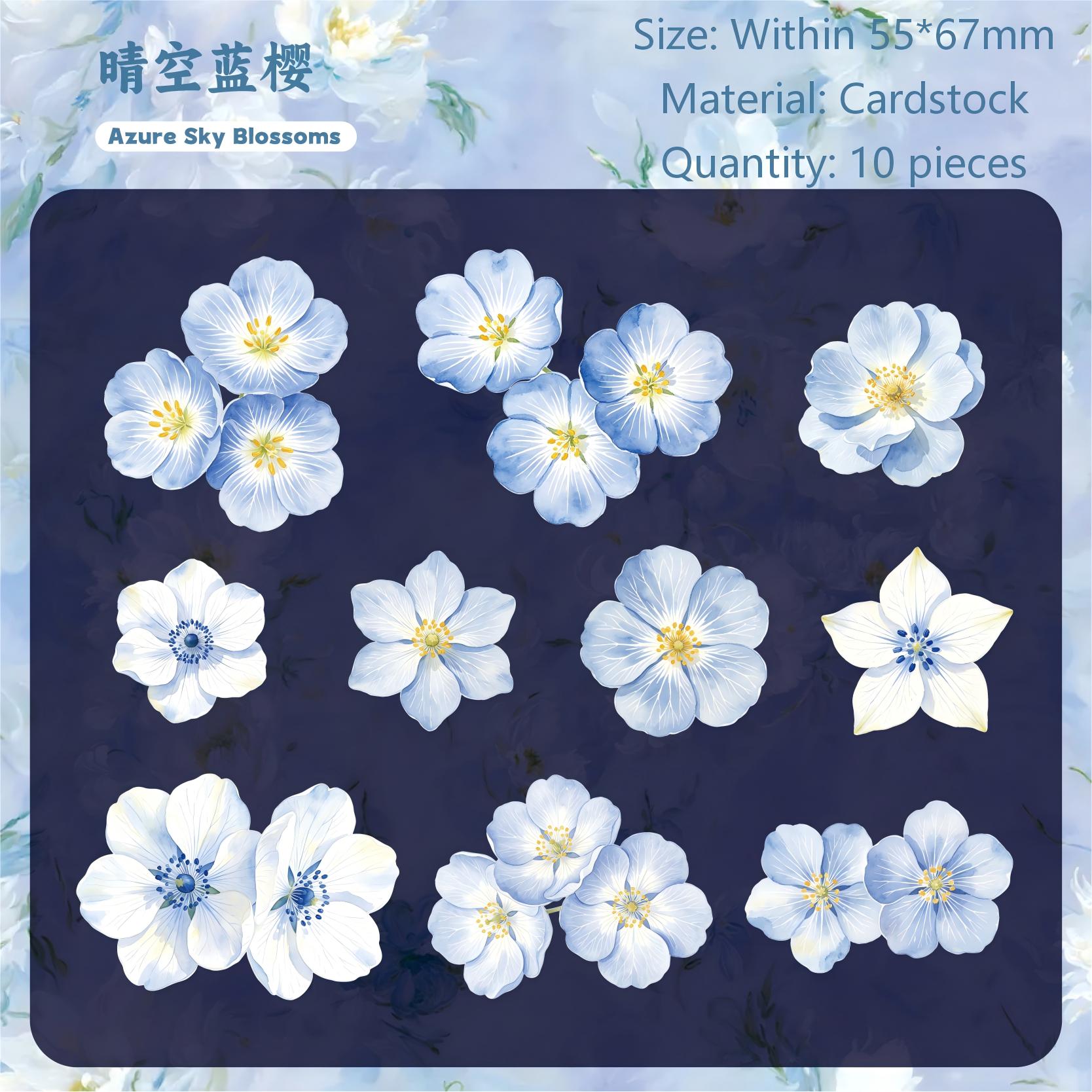 Soft Floral Cardstock Stickers -10Pcs each pack