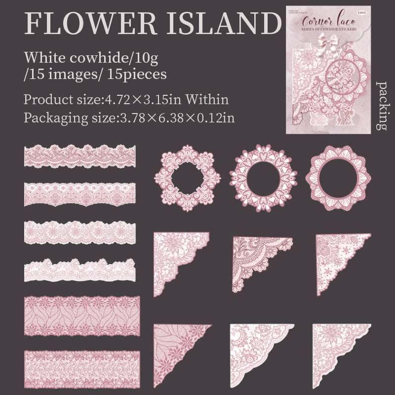0621 Lace Solid Sticker -15Pcs each pack
