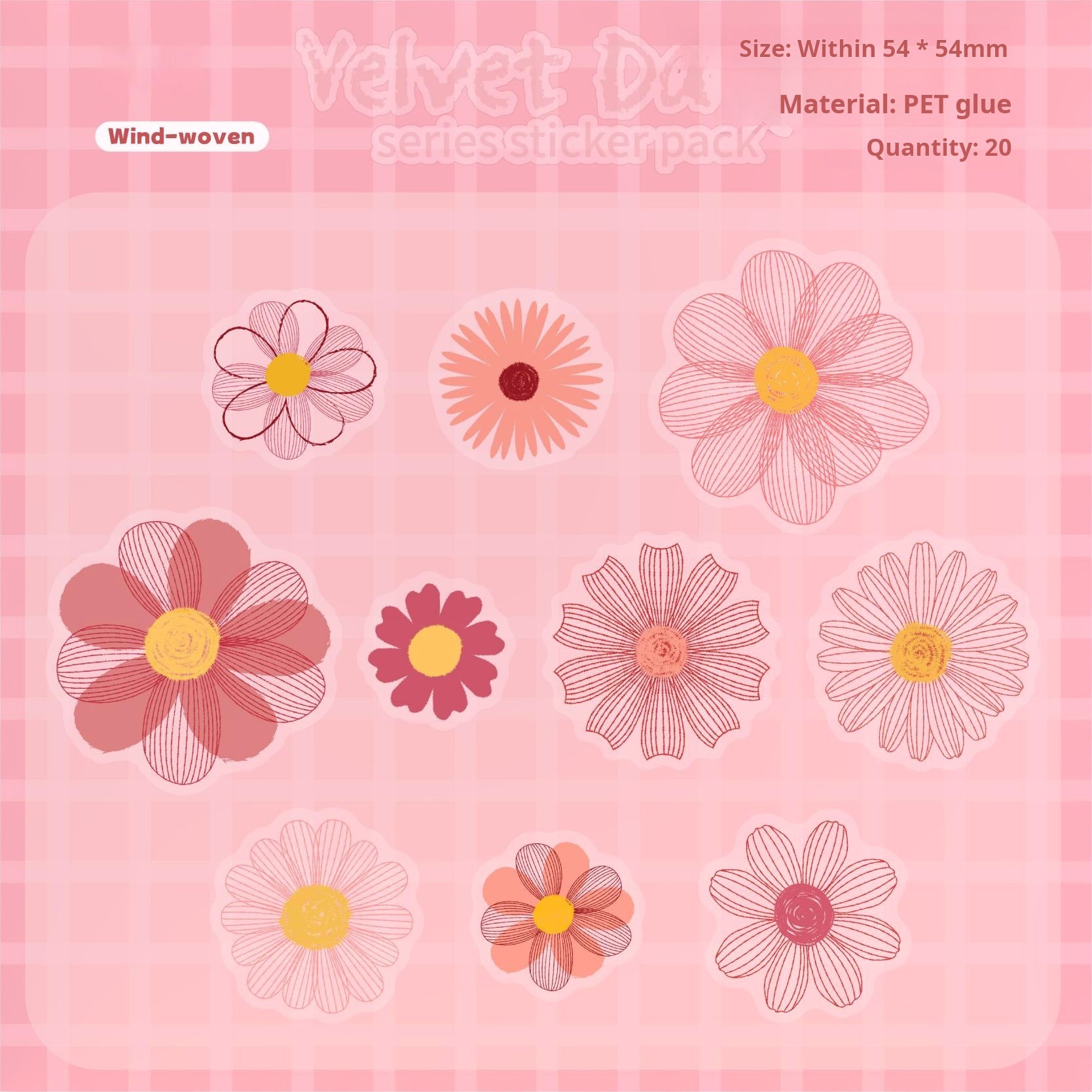 1022 Daisy PET sticker -20Pcs each pack