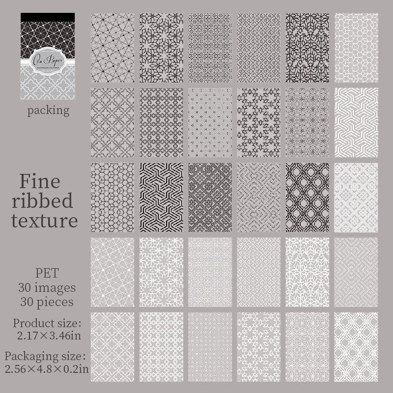 Texture PET Sticker book -30Pcs each pack