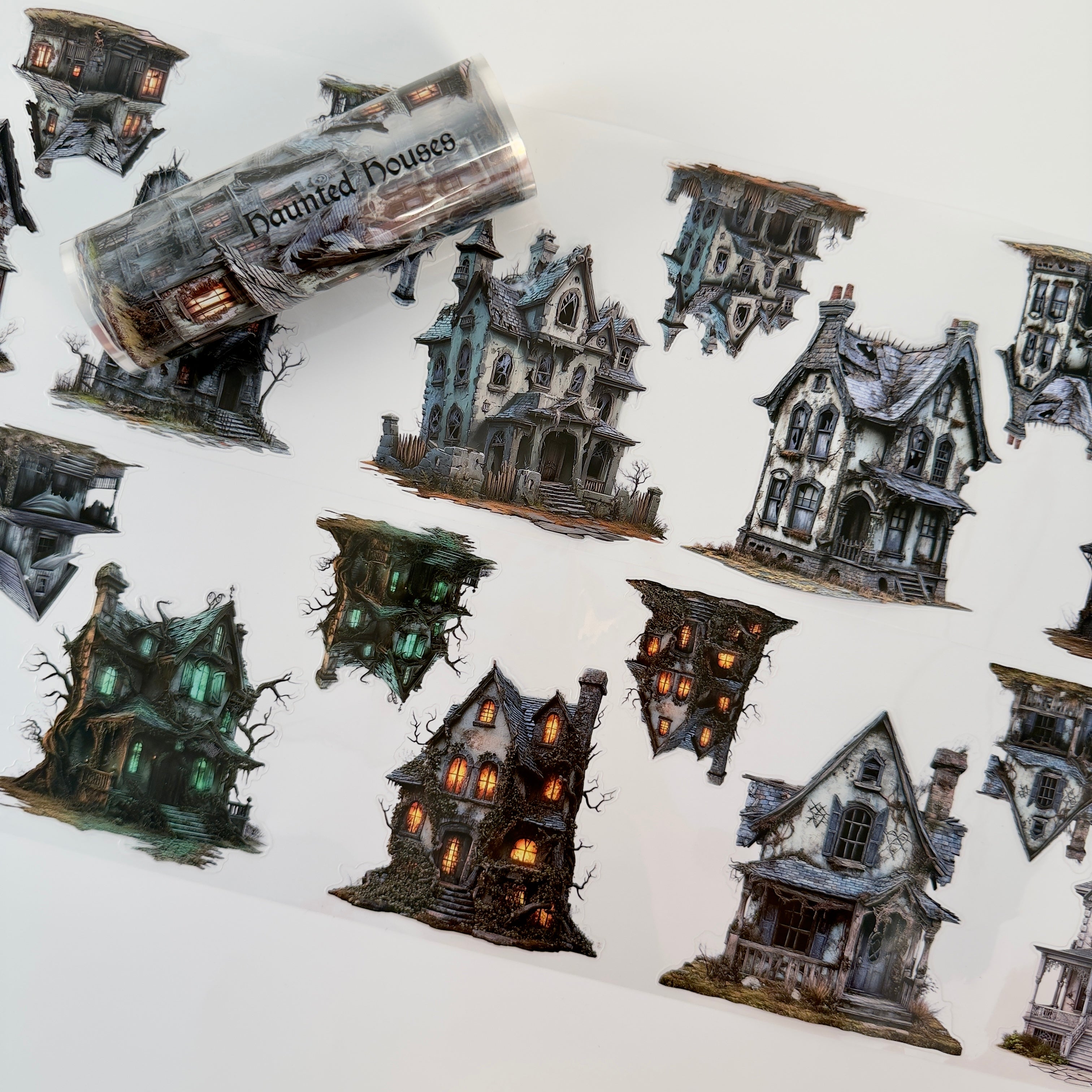 Haunted Houses Pre cut PET Tape (12cm x 2m)