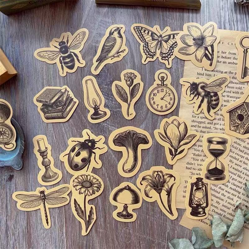 Vintage Solid Stickers -22Pcs each pack