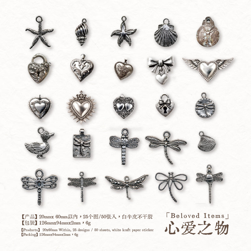 Vintage Objects Solid sticker -50Pcs each pack