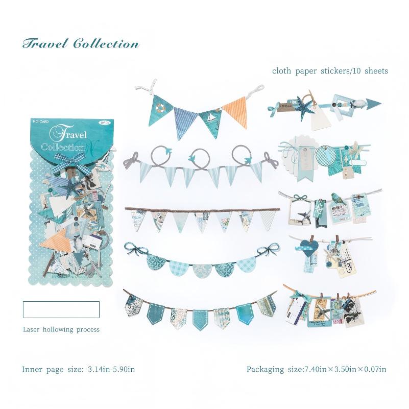 Handicraft party flags cardstock Sticker -10Pcs each pack