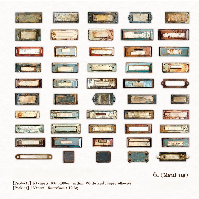 Collection of old things Solid sticker -50Pcs each pack