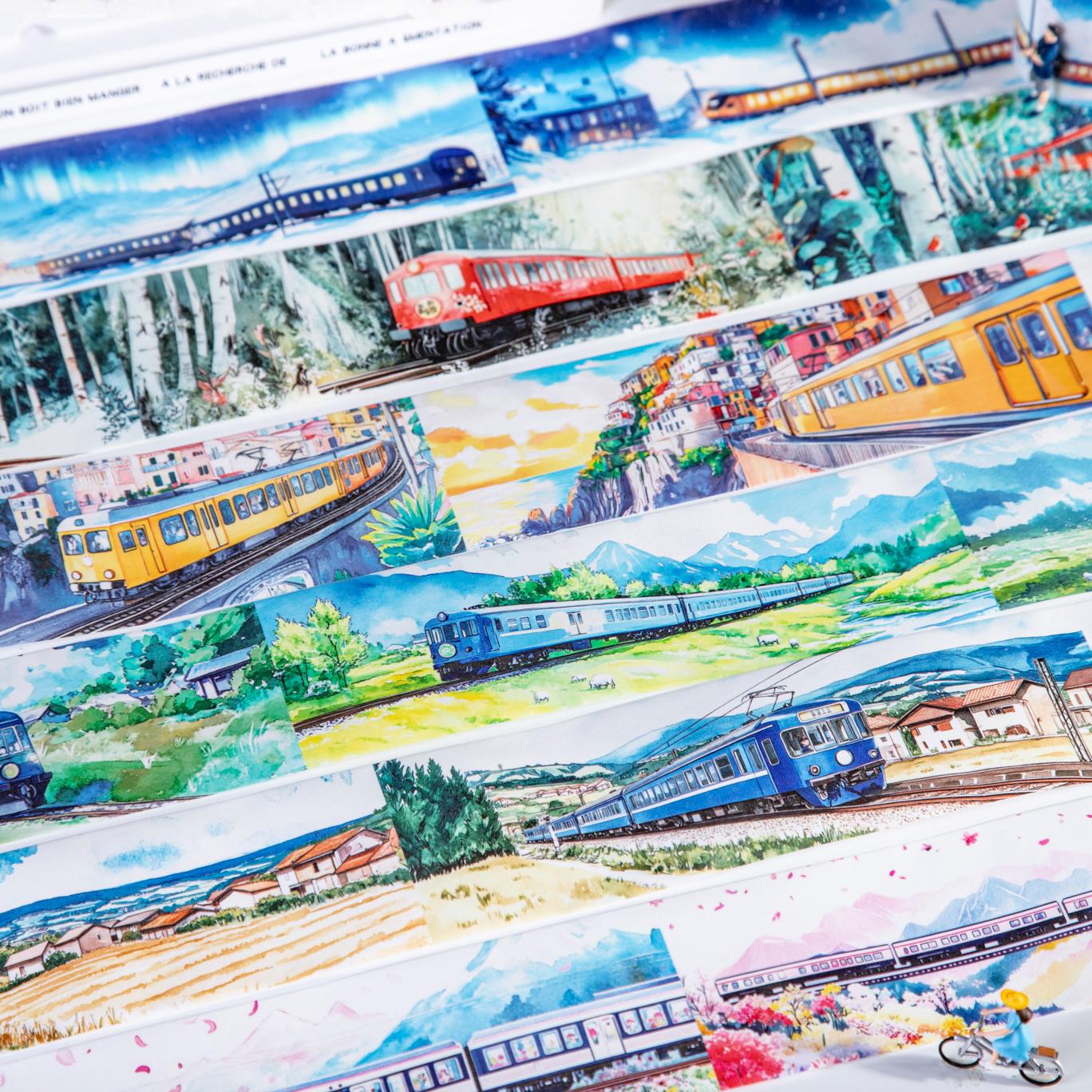 0722 Train on the road Washi tape -5CM*2M