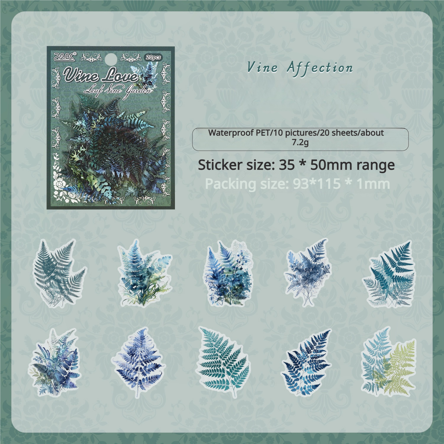 Potted plants PET sticker -20Pcs each pack