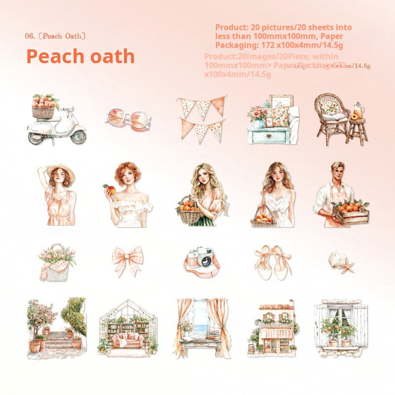 Summer cardstock sticker -20Pcs each pack
