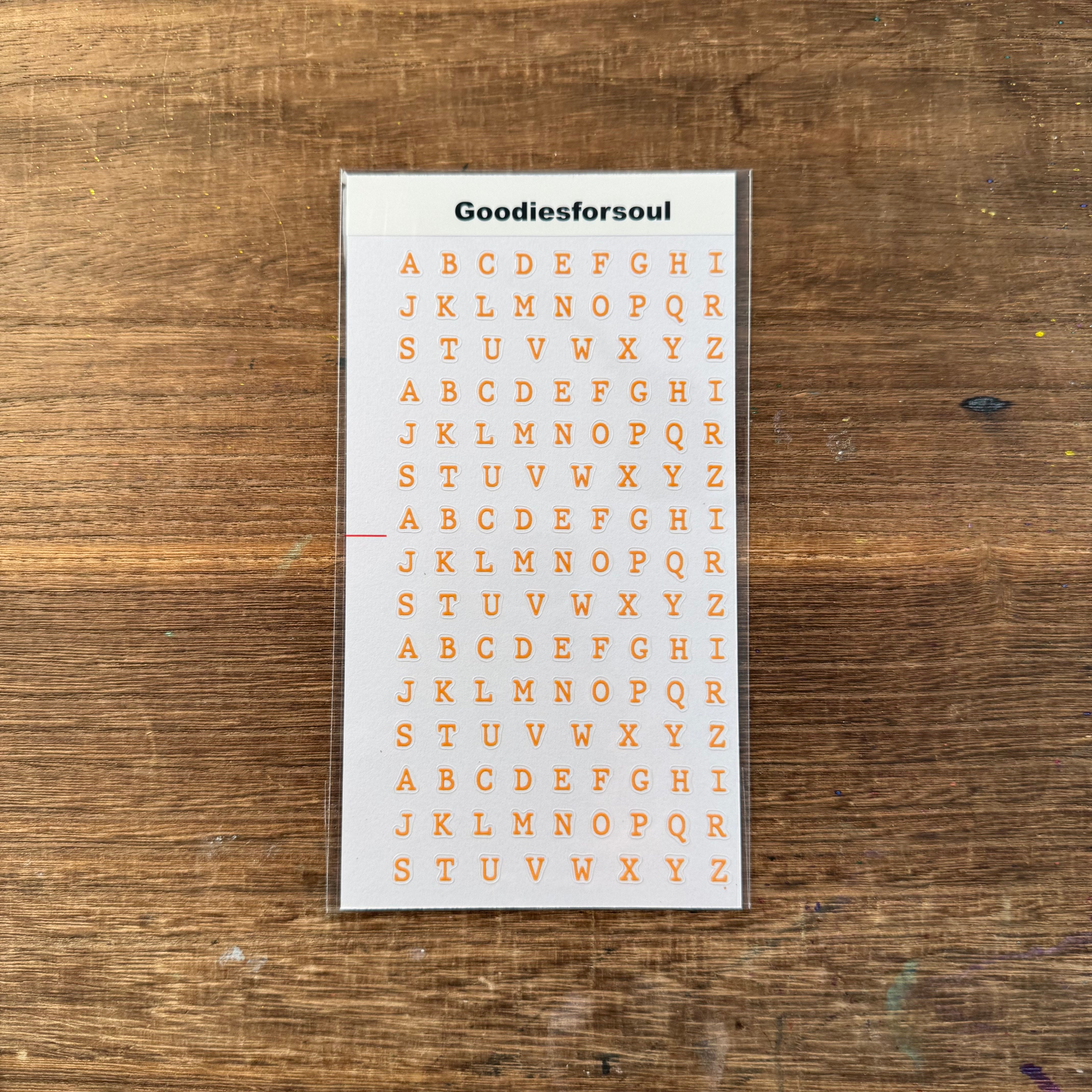 Flat Letter stickers *can be stored in A6 binder