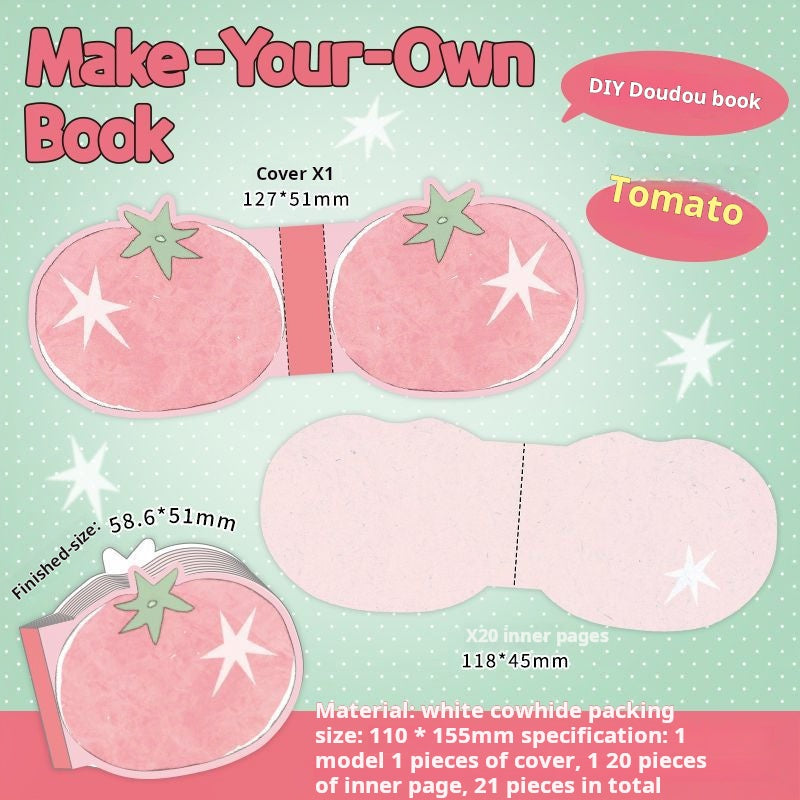 Fruits and shells Notepad Solid paper -21Pcs each pack