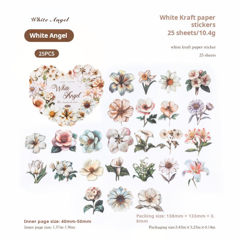 Flower cardstock sticker -25Pcs each pack