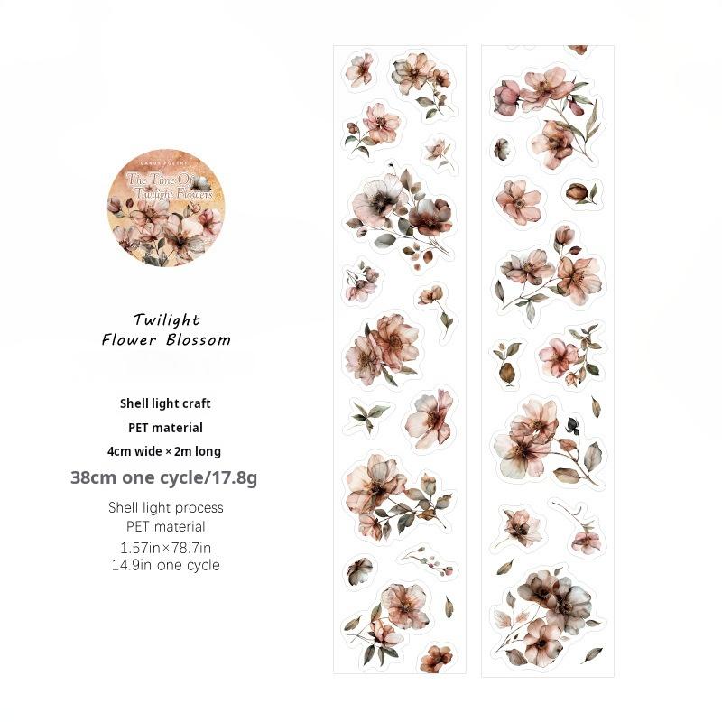 Flowers PET tape *pre-cut -4cm*2M