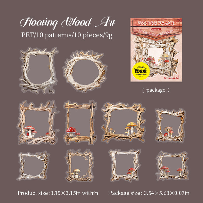 0312 Wooden frame Series Stickers -10Pcs each pack