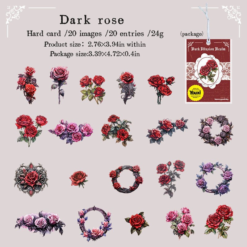 0305 Dark illusion realm series cardstock sticker -20Pcs each pack