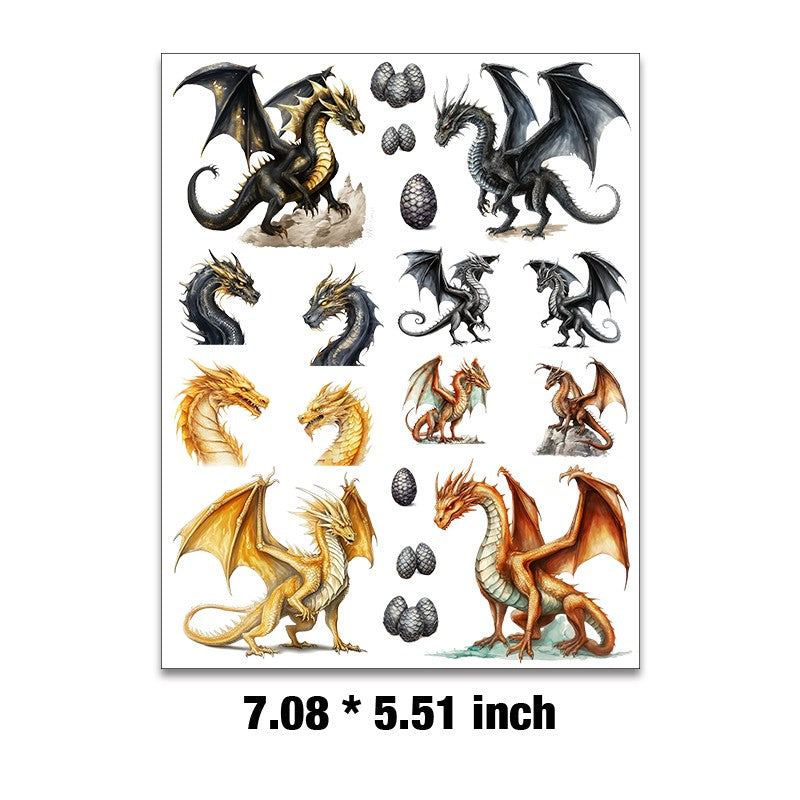 E-108 Dragon Embossed sticker 1 Pcs