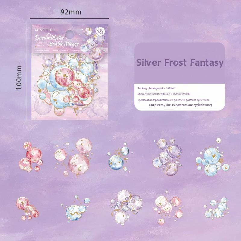 Colorful bubbles PET Sticker -20Pcs each pack