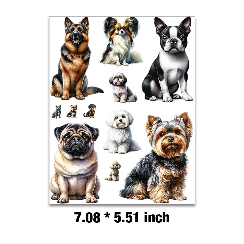 E-113- Dog collection Embossed sticker 1 Pcs