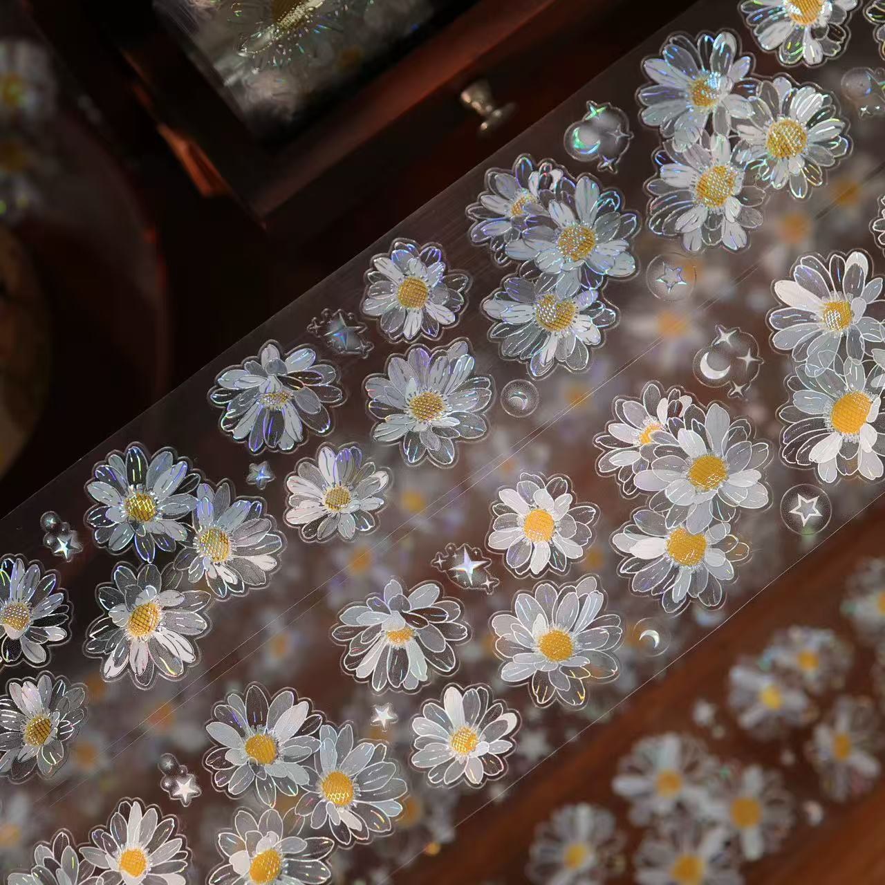 Daisy Shell Gloss Pre-cut PET Tape (5 x 100 cm) 1 loop