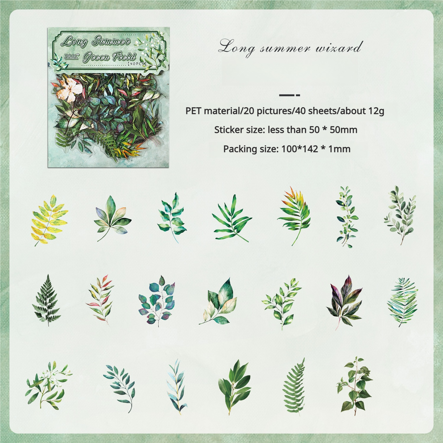 Flowers PET sticker -40Pcs each pack