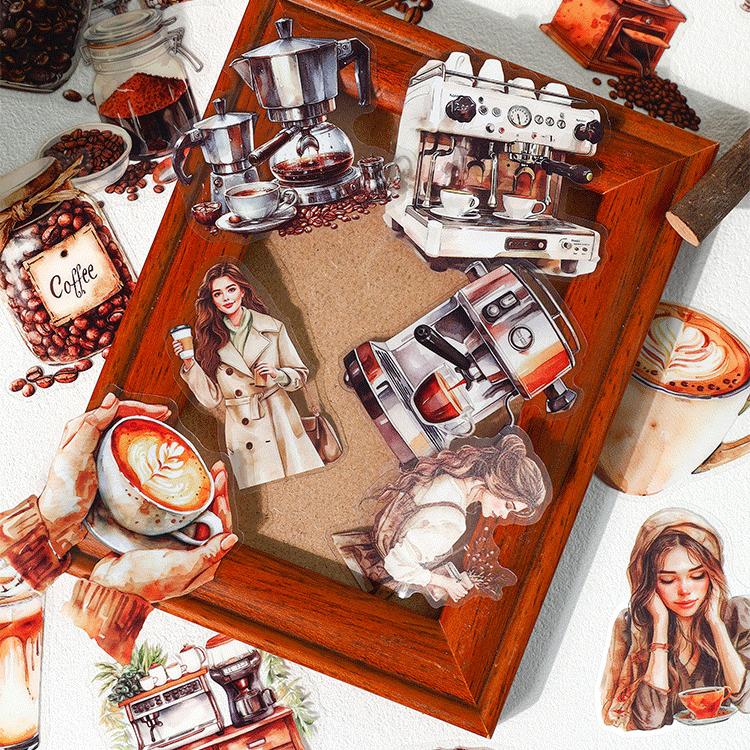 0619 Coffee life PET Sticker -20Pcs each pack