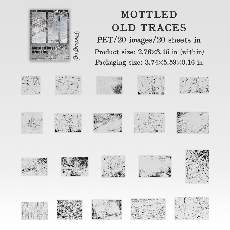 Mottled rust PET Sticker -20Pcs each pack