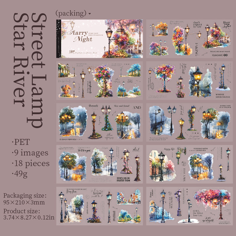 0308 Starry Night Series Sticker Book -18Pcs each pack